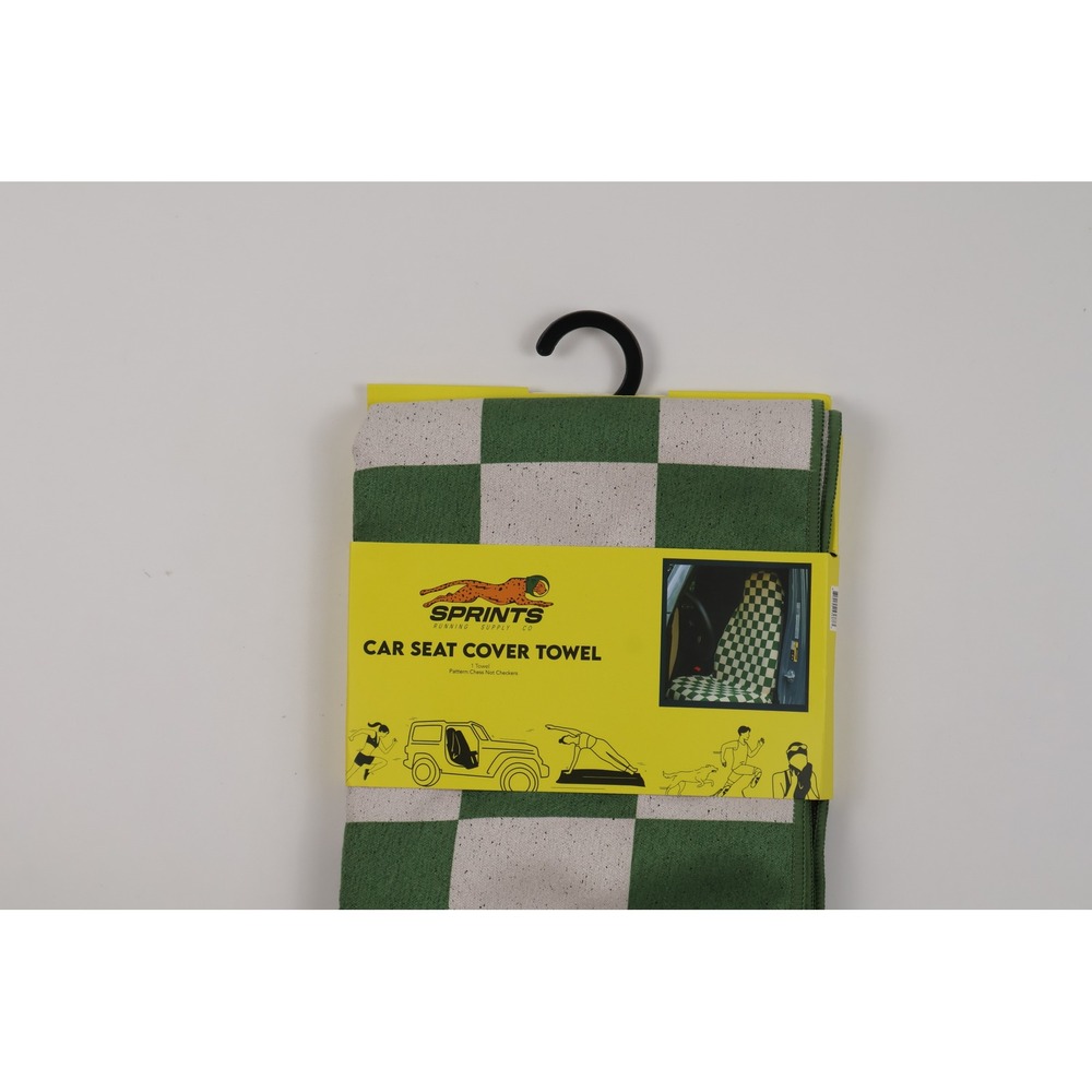 Sprints Car Seat Cover Towel Chess Not Checkers Green White OS NWT - Picture 4 of 4